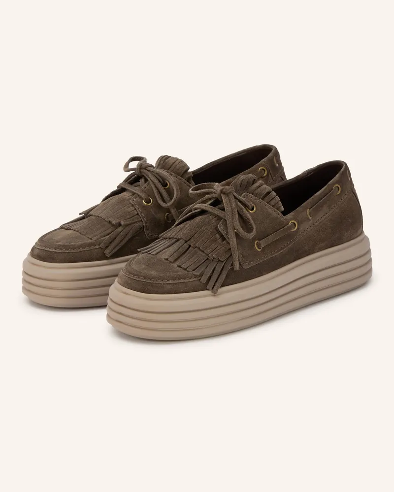 Kennel & Schmenger Bootsschuhe Lilo gruen Braun