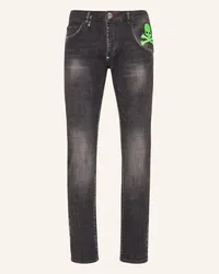 Philipp Plein Jeans SKULL & BONES Super Straight Fit Schwarz