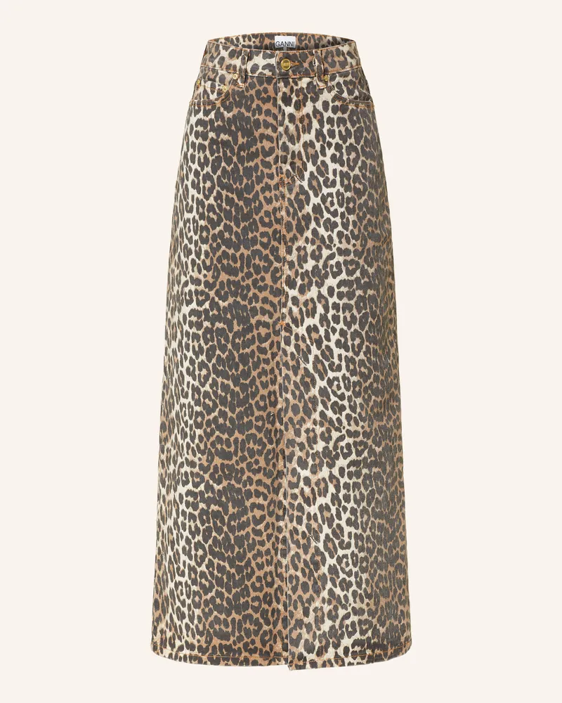 Ganni Jeansrock braun Hellbraun