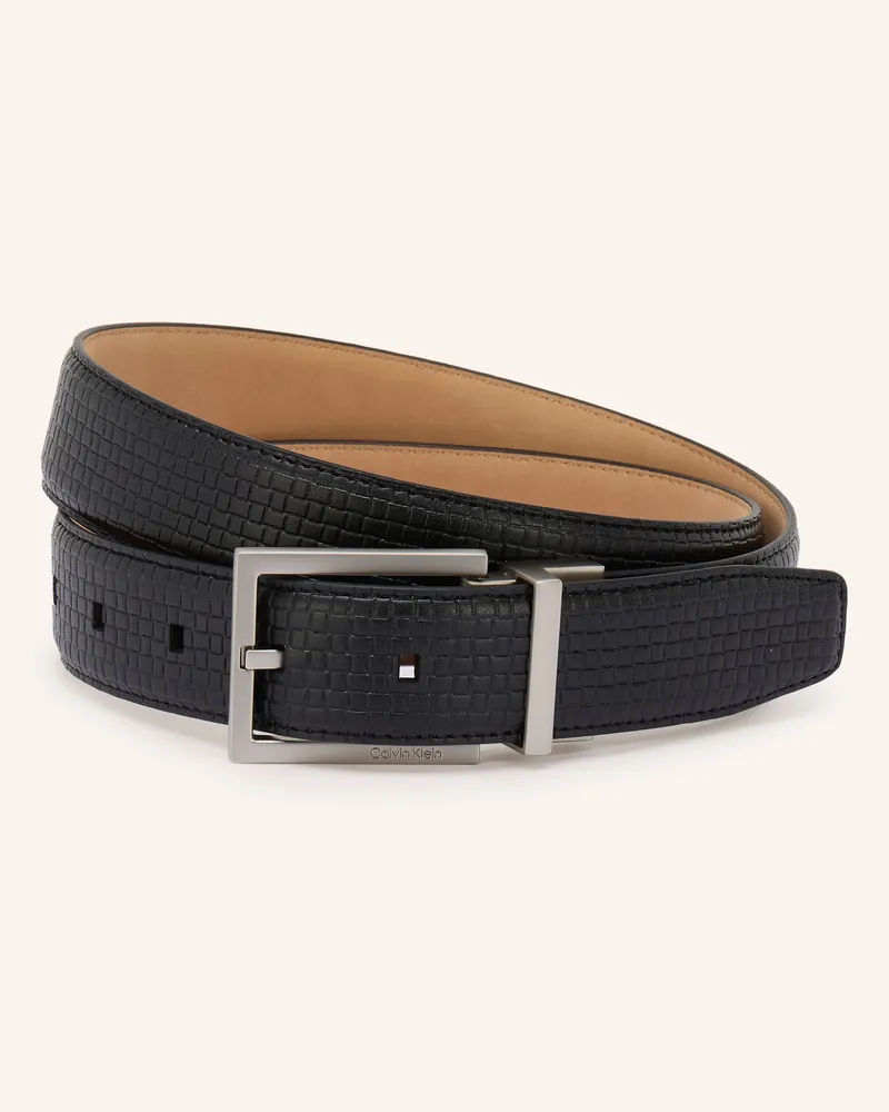Calvin Klein Ledergürtel schwarz Schwarz