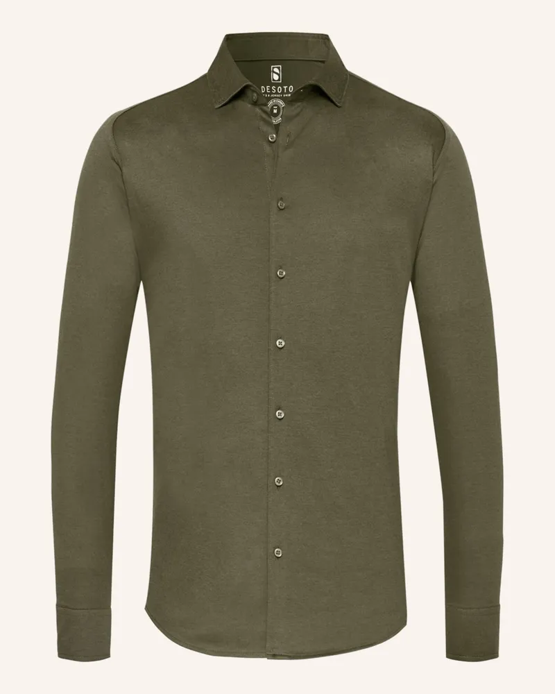 DESOTO Jerseyhemd Slim Fit Khaki