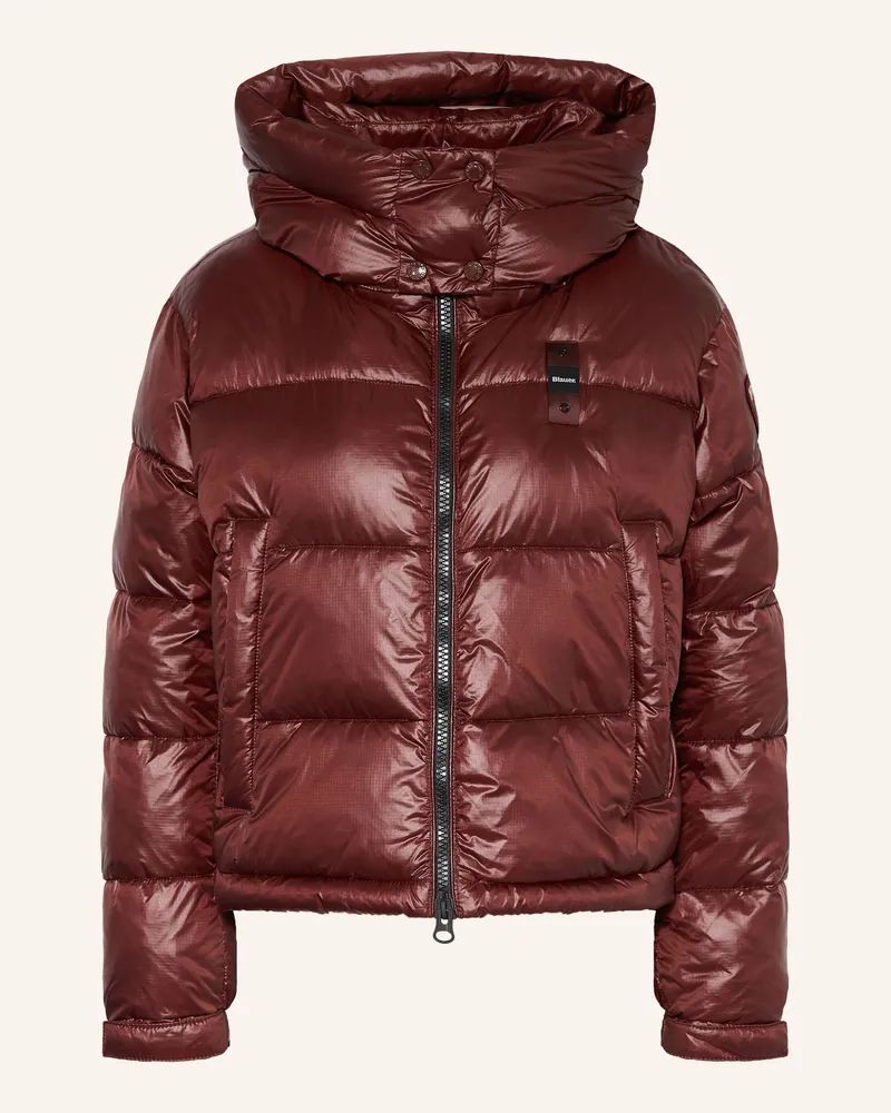 Blauer Steppjacke Gloria Mit Abnehmbarer Kapuze braun Dunkelrot