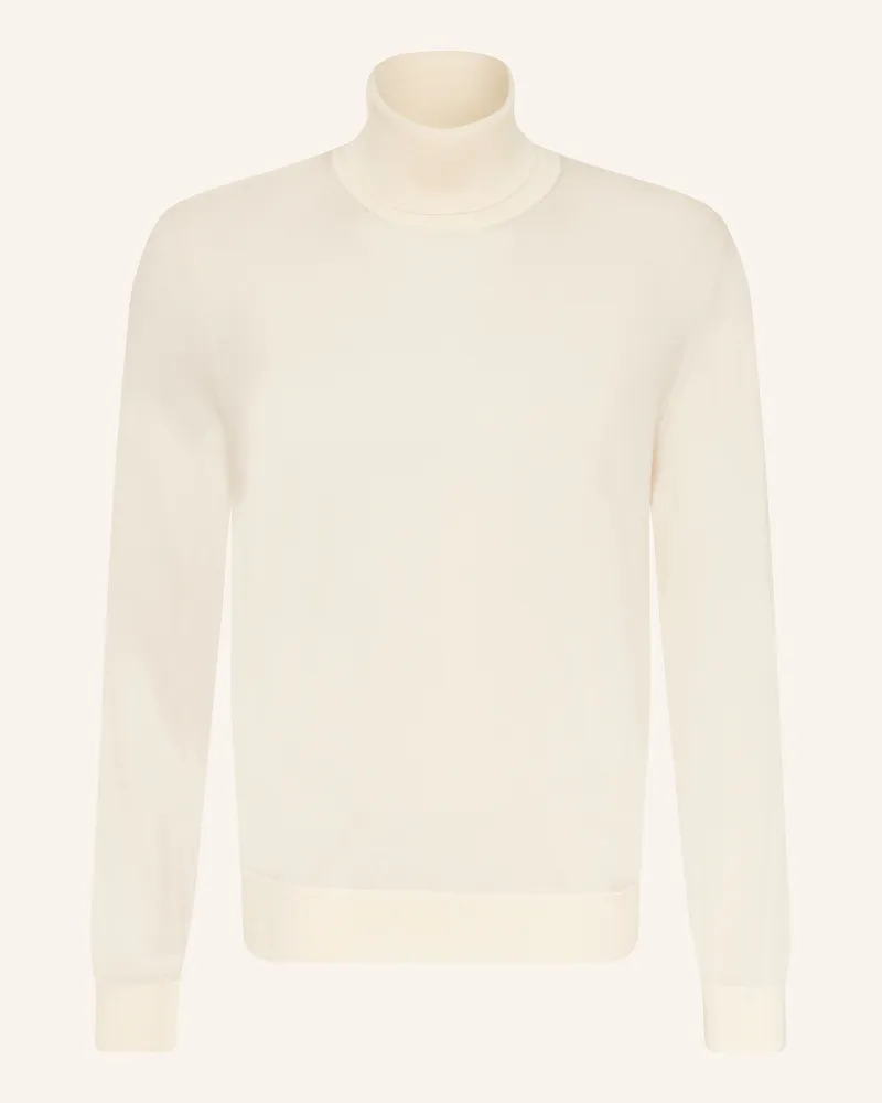 HUGO BOSS Rollkragenpullover Hernando Aus Cashmere beige Ecru