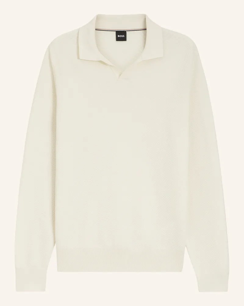 HUGO BOSS Pullover H-Lomarino Regular Fit beige Weiss