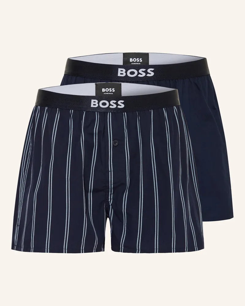 HUGO BOSS 2er-Pack Web-Boxershorts Dunkelblau