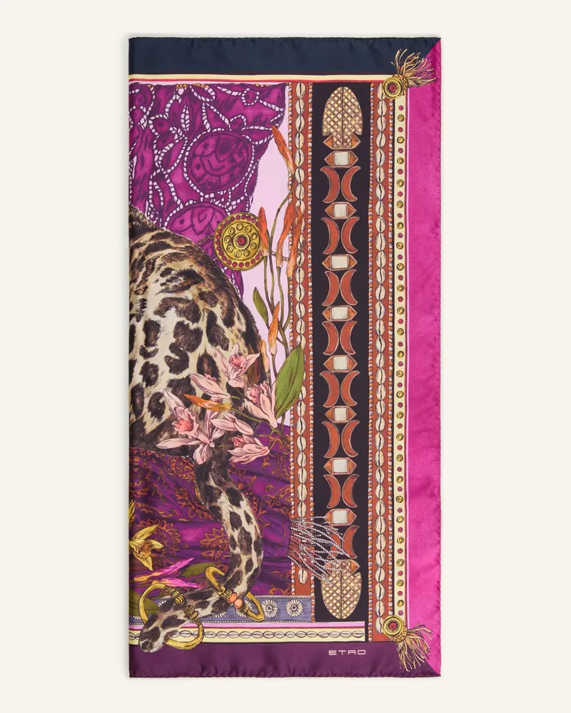 Etro Seidentuch schwarz Dunkellila