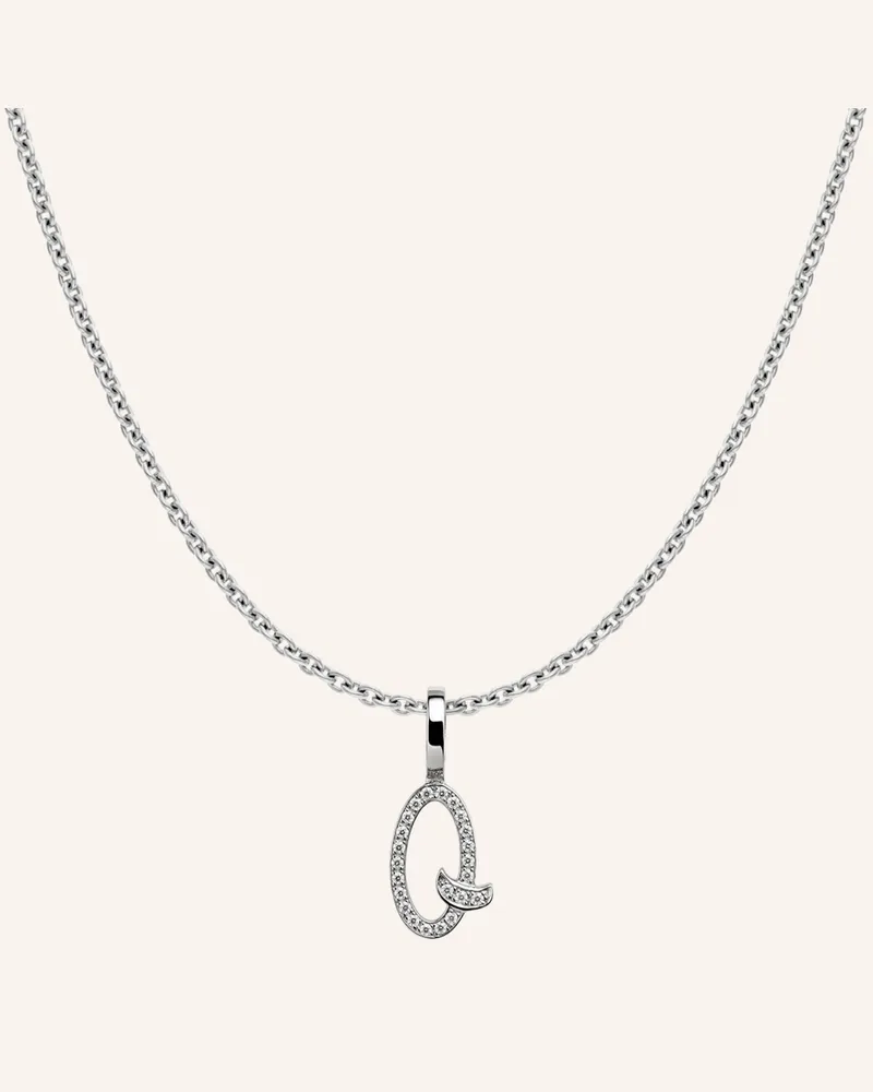 CADA Kette TINY DIAMOND LETTER Q Weissgold