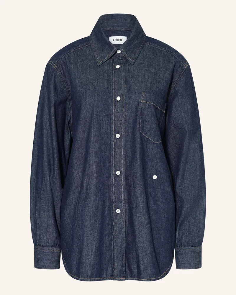 AGOLDE Jeansbluse KAELIN Dunkelblau