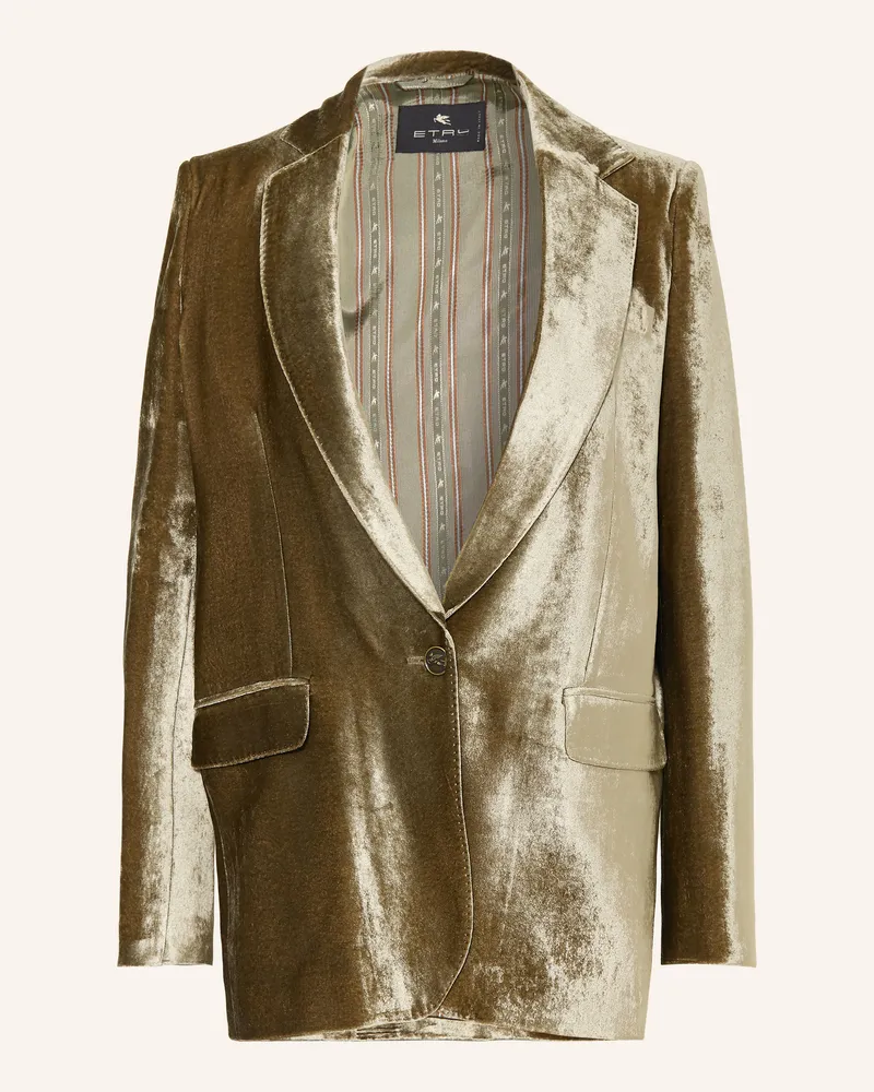 Etro Samtblazer gruen Oliv