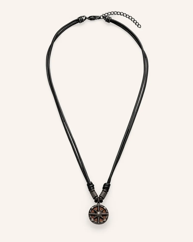 S.Oliver Halskette  Aus  Echtleder grau Grau