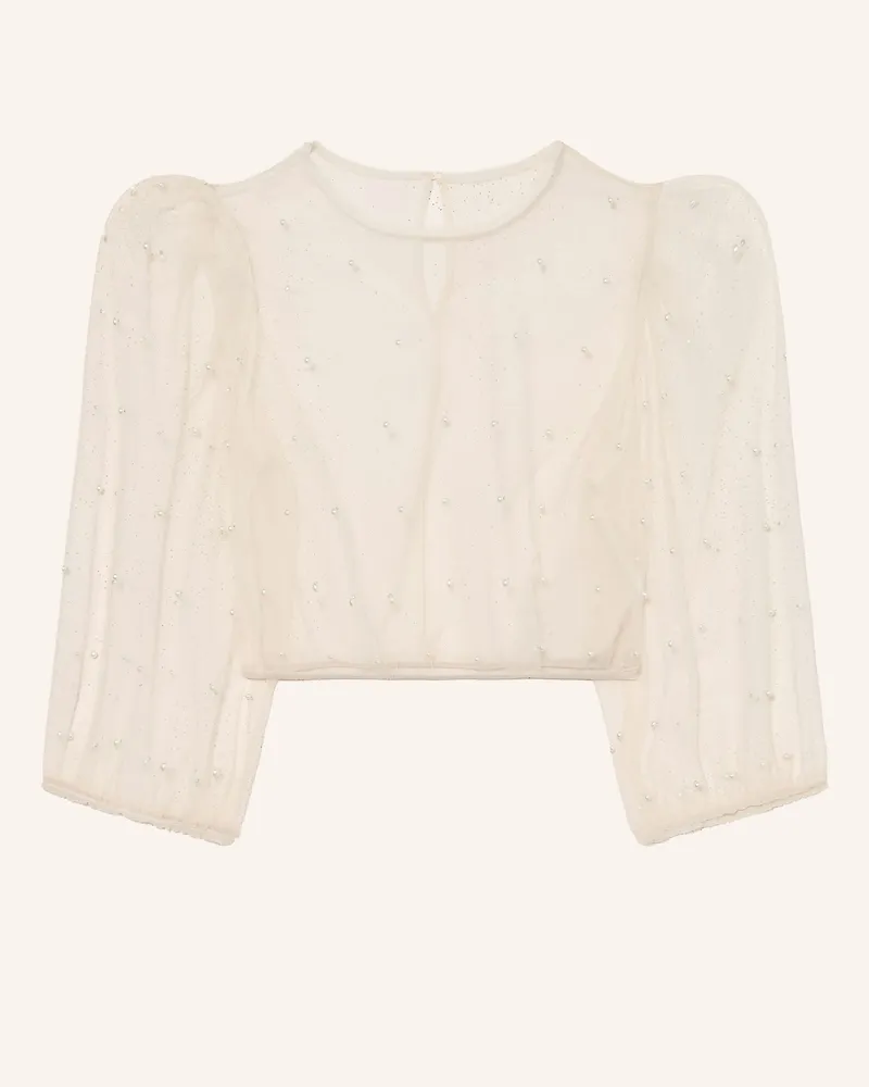 Riani Dirndlbluse Aus Tüll Mit 3/4-Arm Und Schmuckperlen weiss Creme