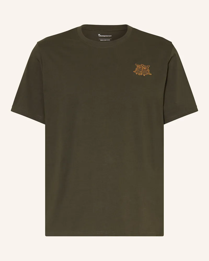 Knowledge Cotton Apparel T-Shirt Dunkelgrün
