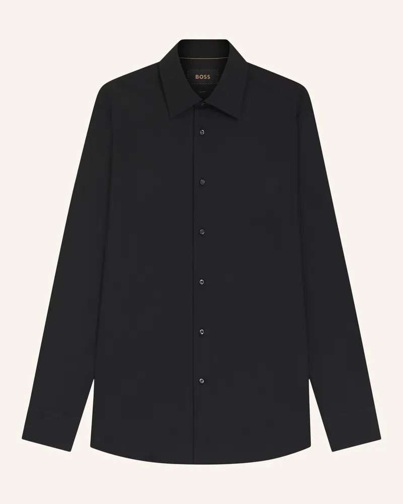 HUGO BOSS Business Hemd L-Hays-Kent-c1-243 Slim Fit schwarz Schwarz