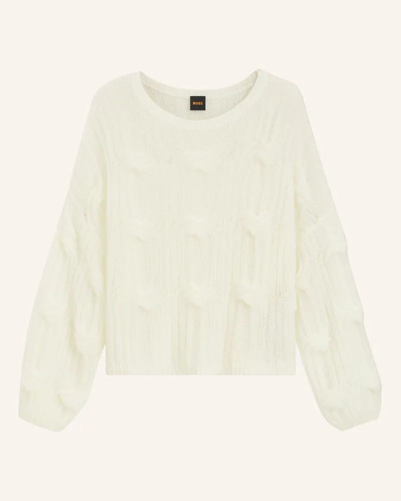 HUGO BOSS Pullover C_Famae Oversize Fit beige Weiss