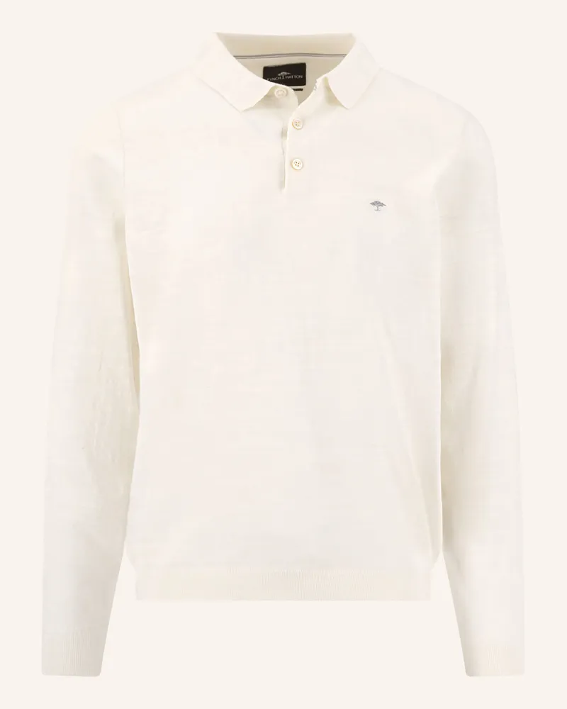 Fynch-Hatton Strick-Poloshirt weiss Creme