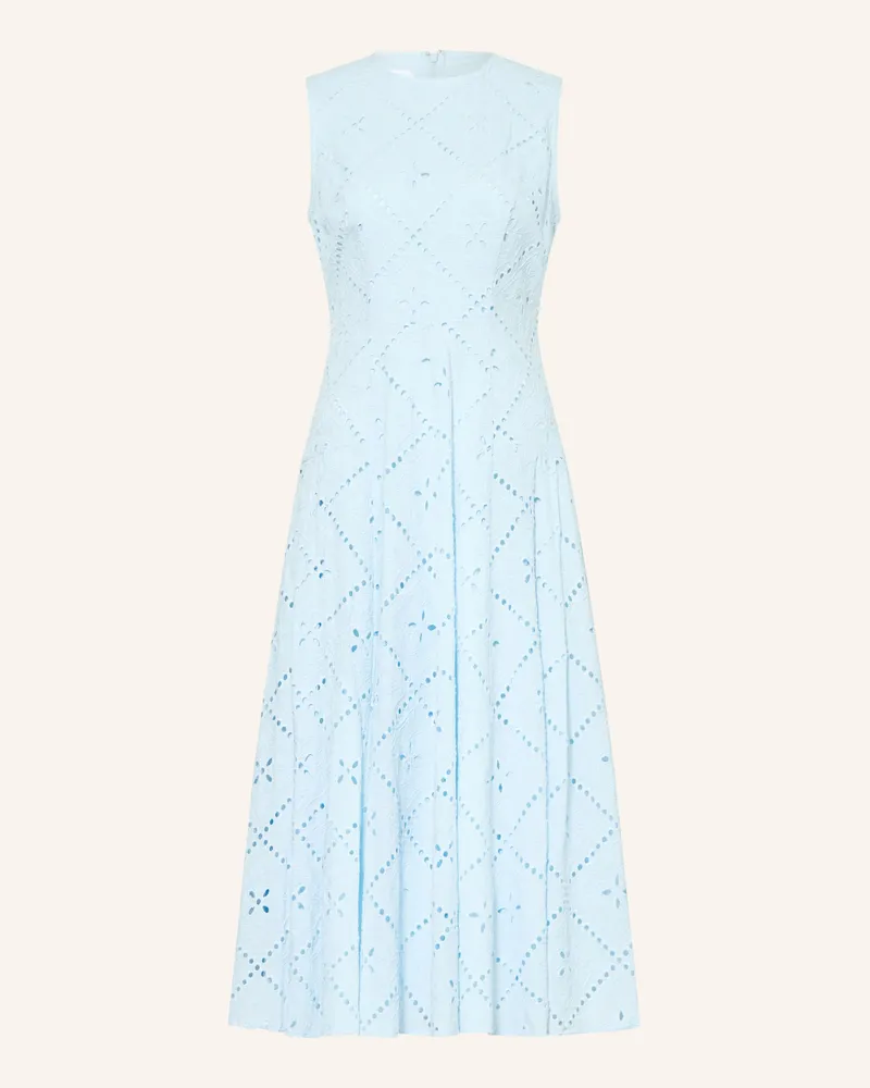 HOBBS London Kleid Lexia Aus Lochspitze blau Hellblau