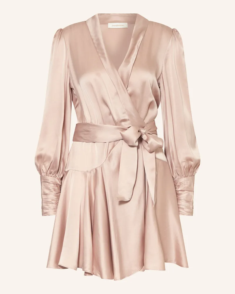 Zimmermann Wickelkleid aus Seide Rosé