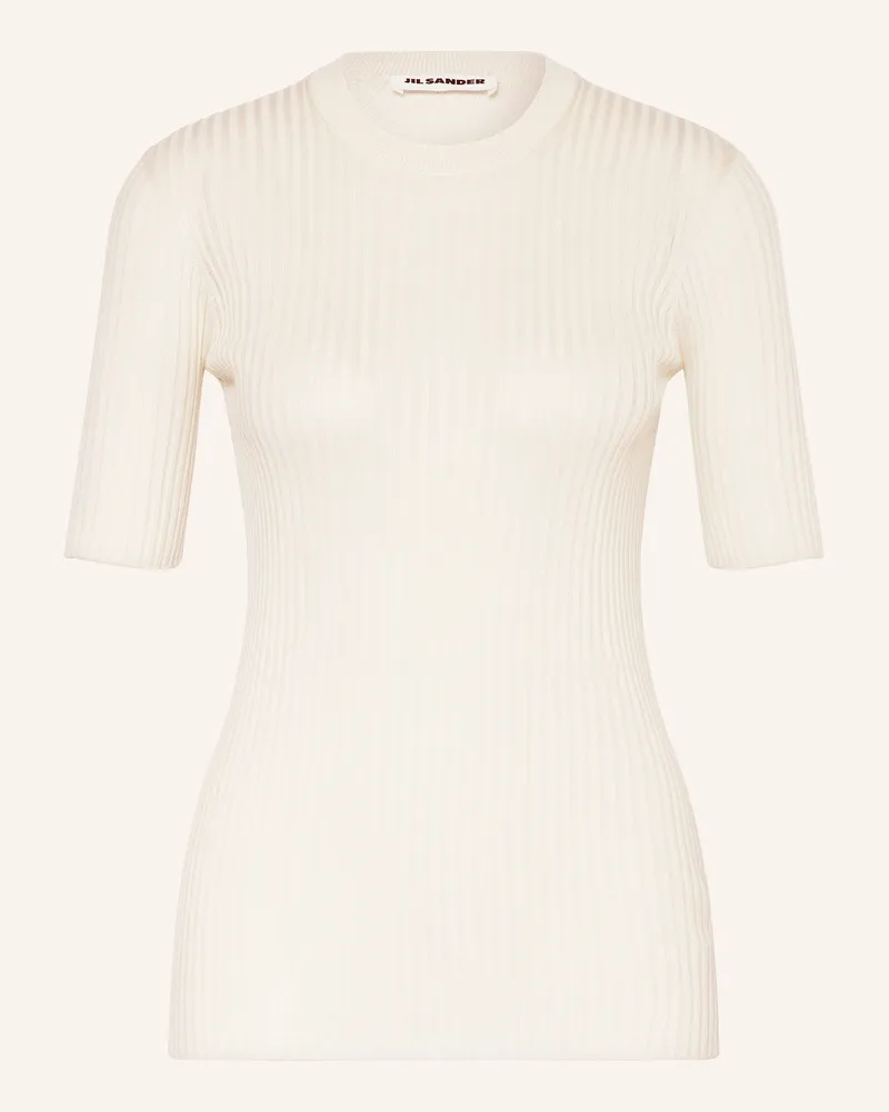 Jil Sander Strickshirt Aus Seide weiss Weiss
