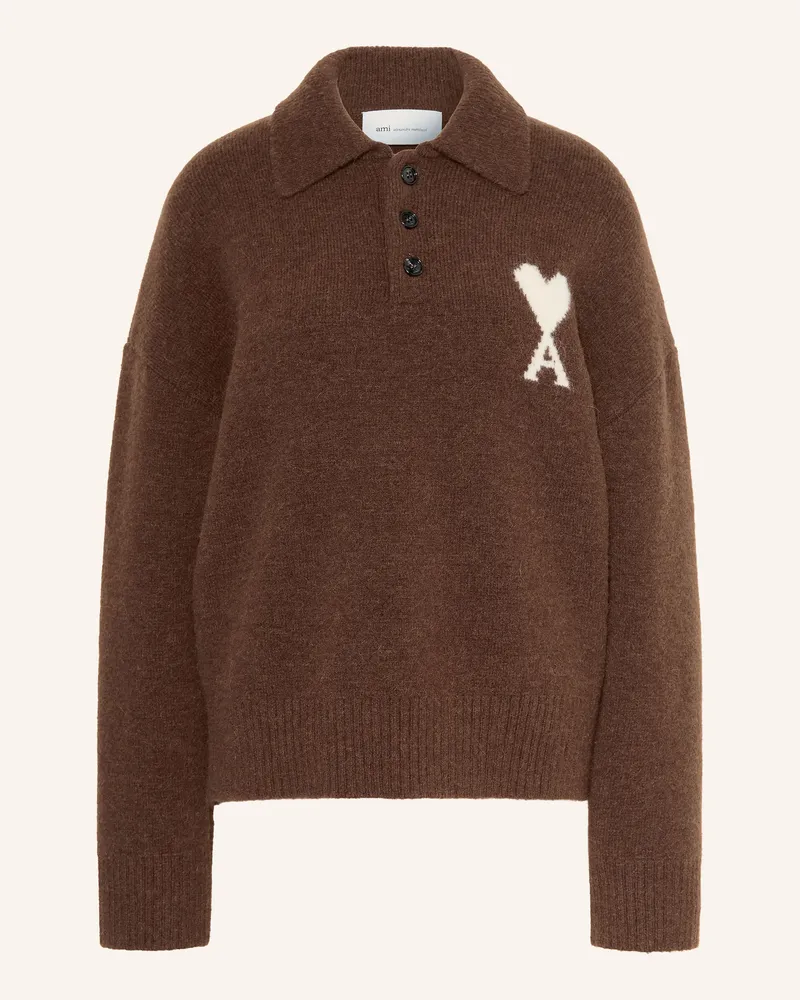 AMI Paris Pullover Mit Alpaka braun Dunkelbraun