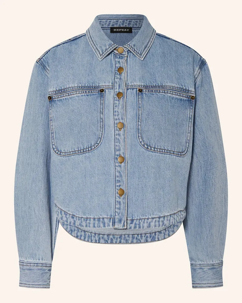 Repeat Cropped-Jeansjacke blau Hellblau