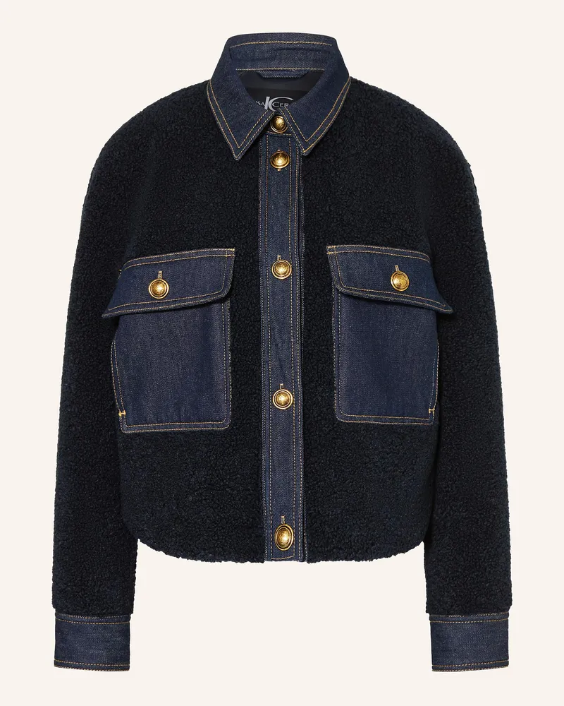 Luisa Cerano Teddyfell-Jacke blau Dunkelblau