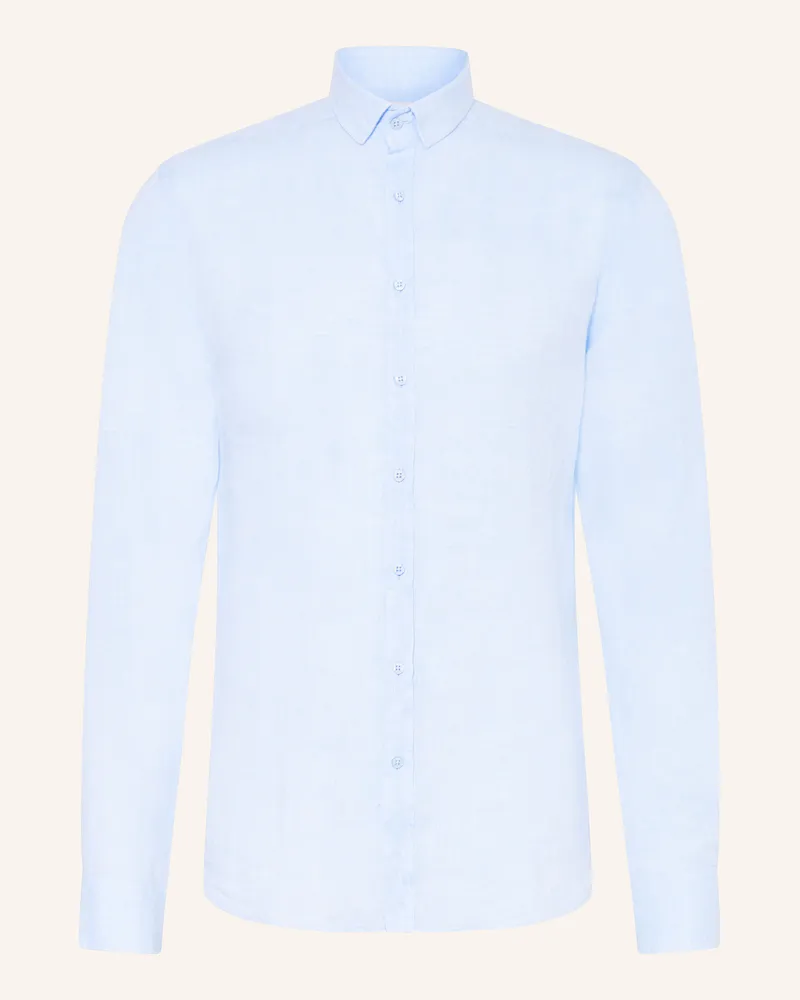 Q1 Hemd Extra Slim Fit aus Leinen Hellblau