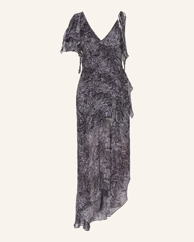 Isabel Marant Seidenkleid Tylena Mit Volants grau Schwarz