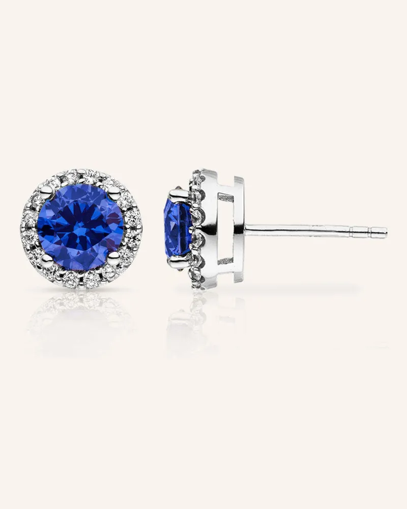 VEYNOU Ohrstecker AVA aus 14 Karat Weißgold und 2,0ct. Saphir und Diamanten Weissgold