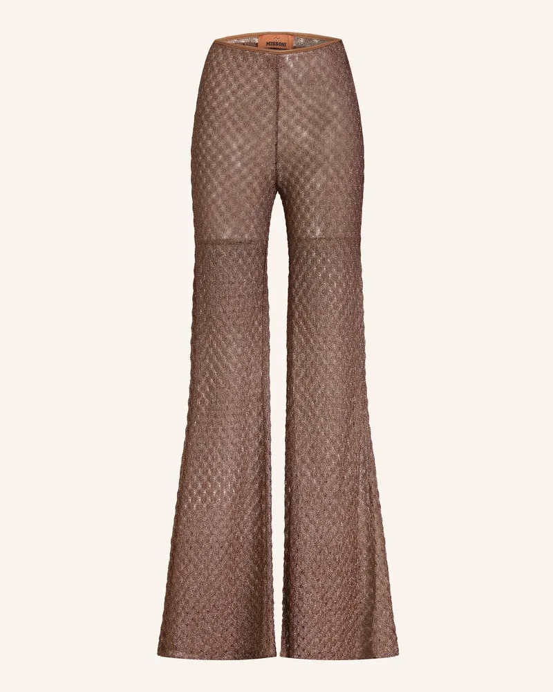 Missoni Marlenehose Mit Glitzergarn braun Camel