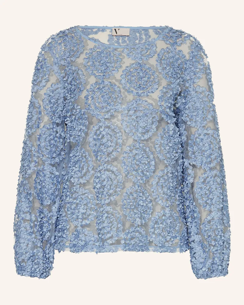 Vera Mont Blusenshirt Aus Mesh blau Hellblau