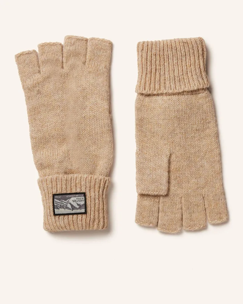 Hestra Handschuhe Raggwool Half Finger beige Beige