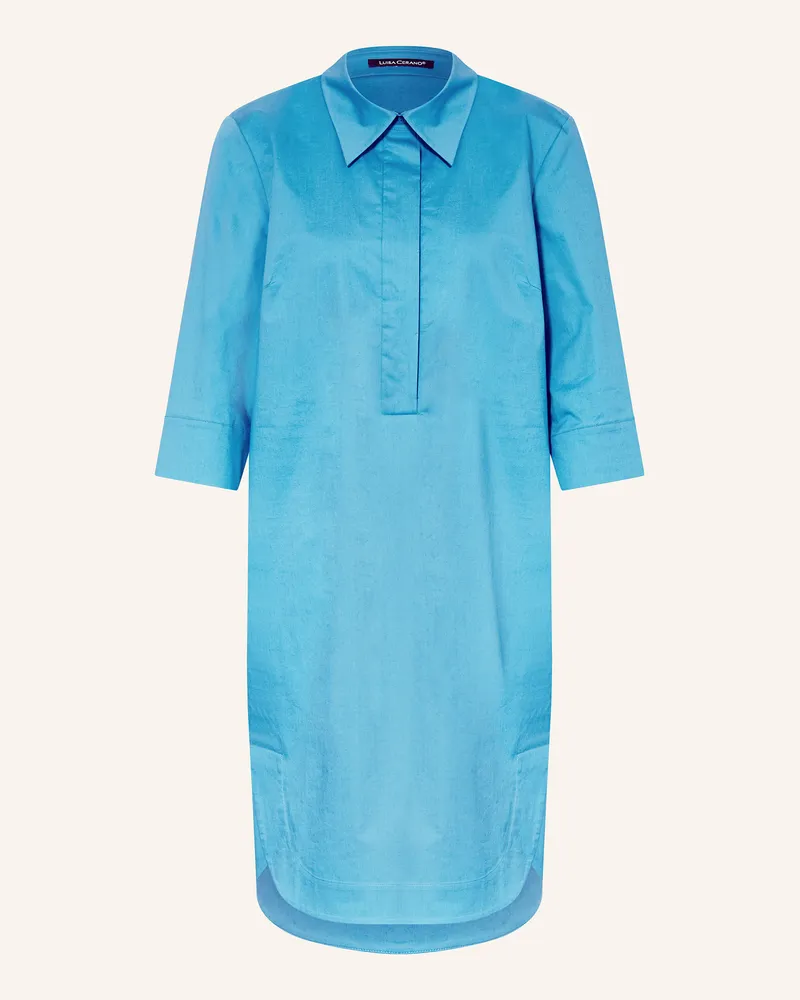 Luisa Cerano Hemdblusenkleid mit 3/4-Arm Blau