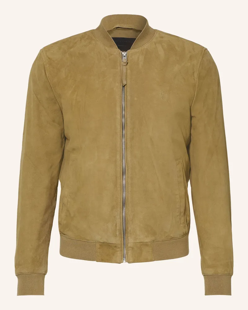 AllSaints Lederjacke Morten gruen Oliv