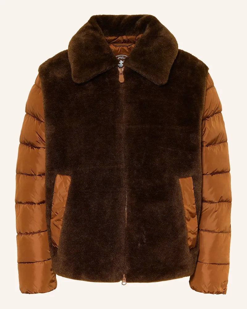 Save The Duck Teddyfell-Jacke Hana Im Materialmix braun Braun