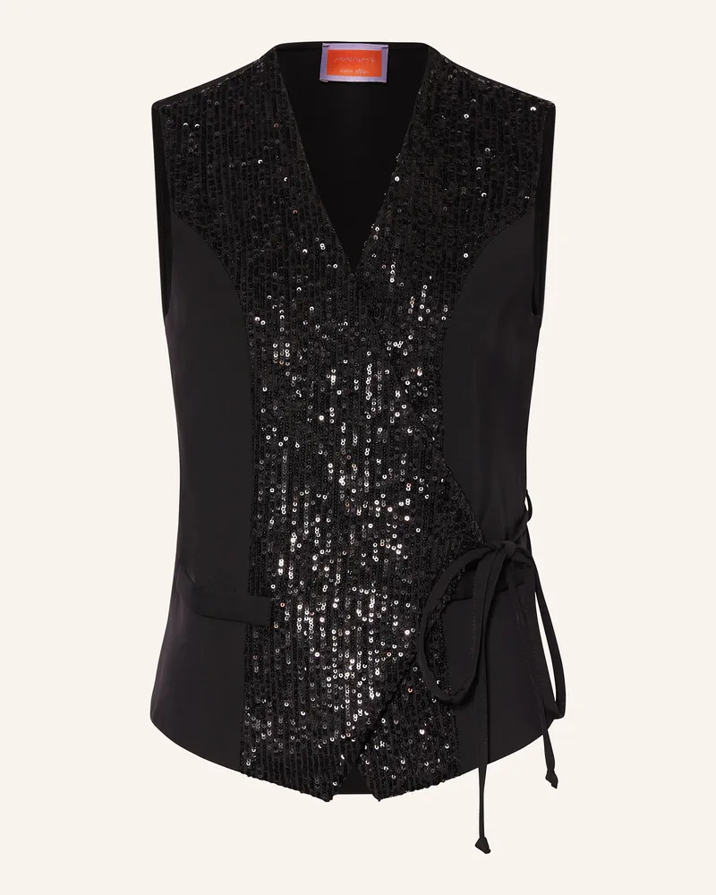 ANNA's dress affair Weste mit Pailletten Schwarz