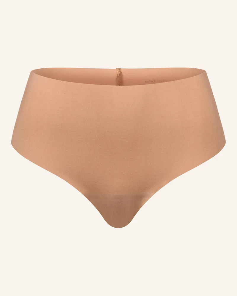 Ehrlich Textil Light Touch High Waist Brazil String Aus Weichem Modal - Nahtlose Kanten braun Braun