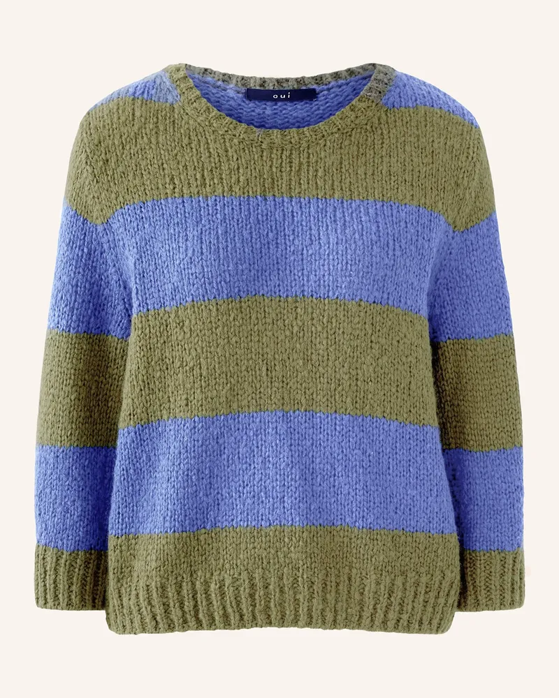 Oui  Pullover ESMY mit 3/4-Arm Oliv