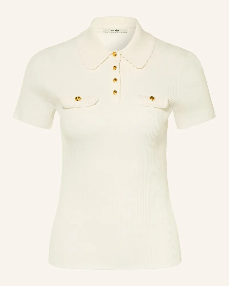 Maje Strick-Poloshirt weiss Ecru