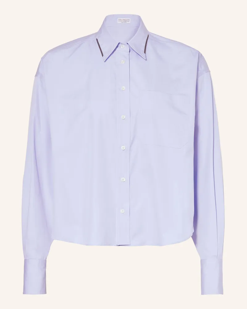Brunello Cucinelli Hemdbluse Mit Schmuckteinen blau Hellblau