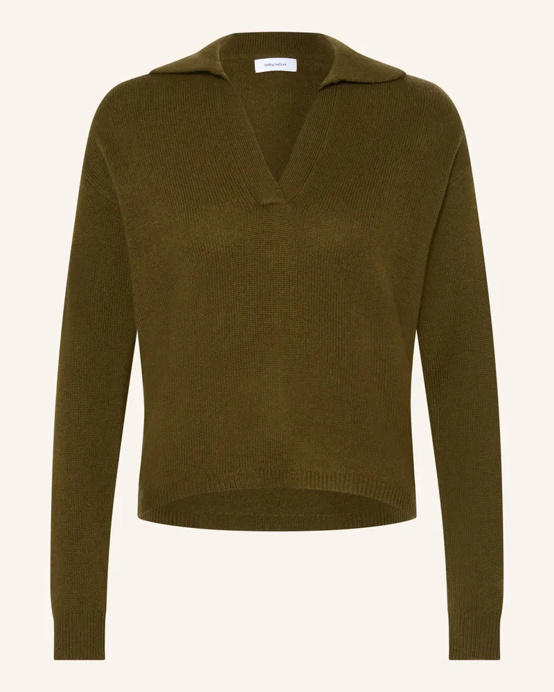 Darling Harbour Strick-Poloshirt Aus Cashmere gruen Olive