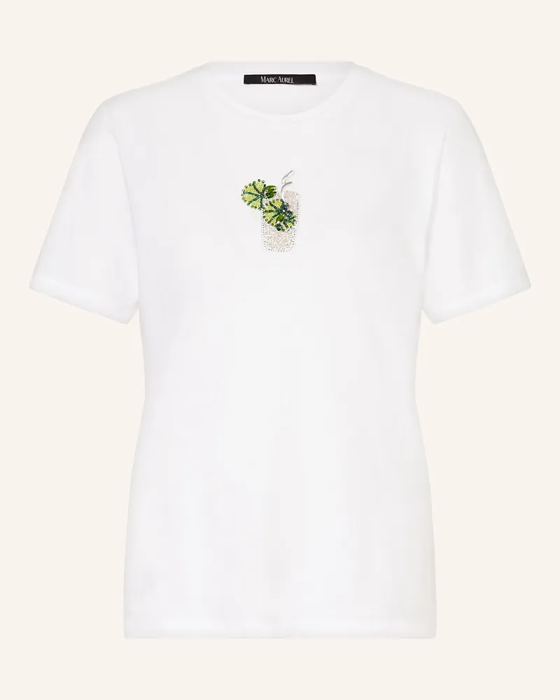 MARC AUREL T-Shirt Mit Schmucksteinen weiss Weiss