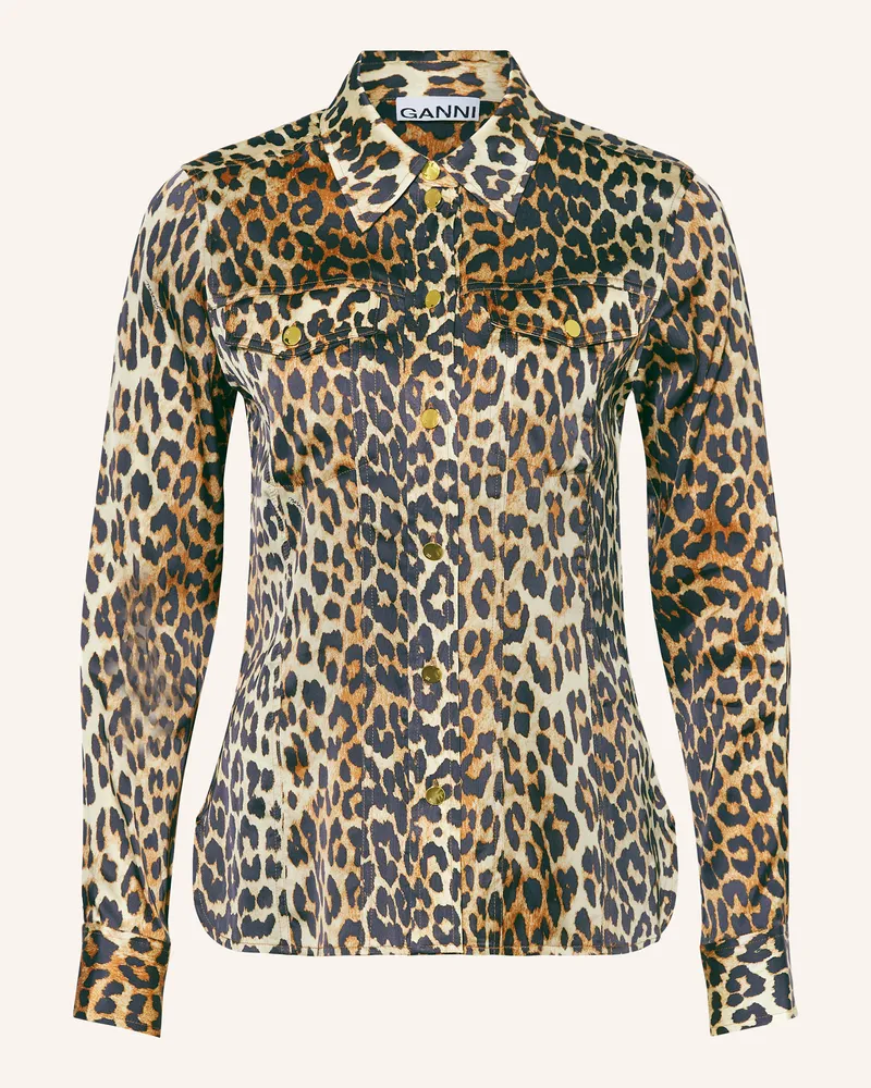 Ganni Hemdbluse Aus Satin beige Beige