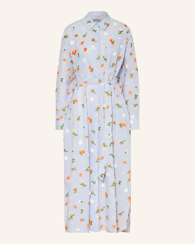 Essentiel Hemdblusenkleid Jamanna Mit Schmucksteinen blau Hellblau