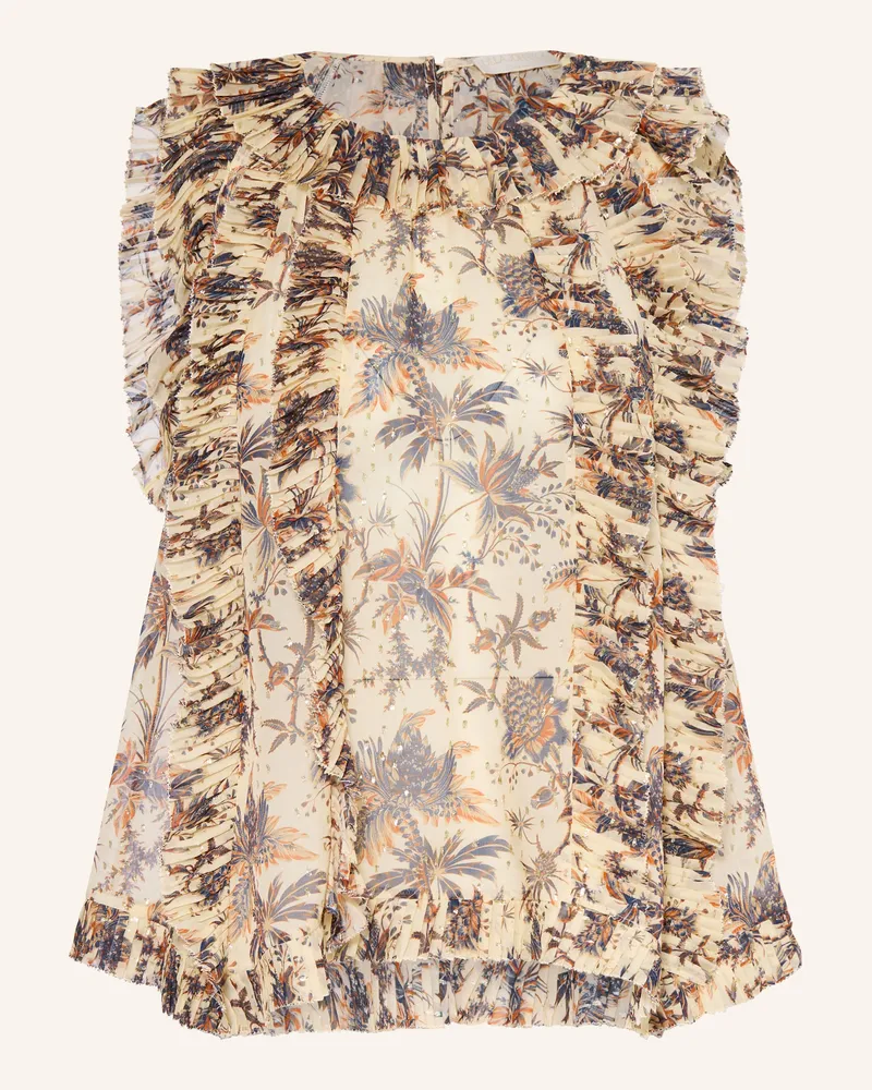 Ulla Johnson Blusentop Sabra Aus Seide Und Mit Glitzergarn beige Hellorange