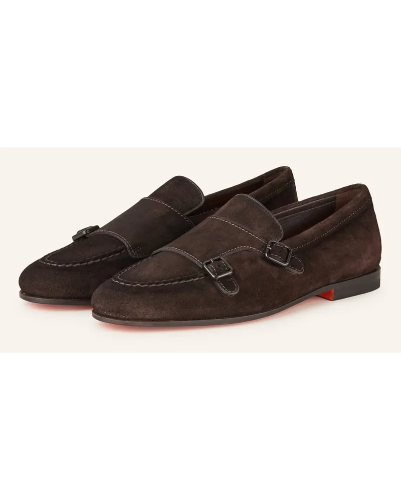 Santoni Double-Monks - DUNKELBRAUN Braun