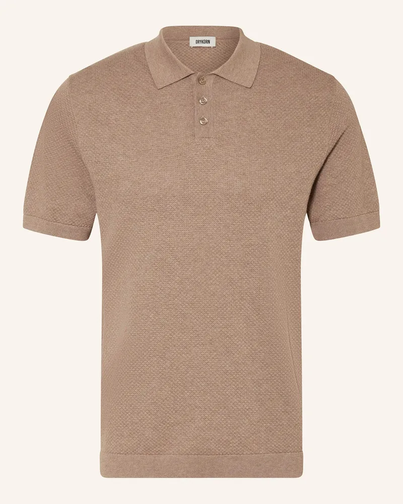 Drykorn Strick-Poloshirt TRITON Regular Fit Braun