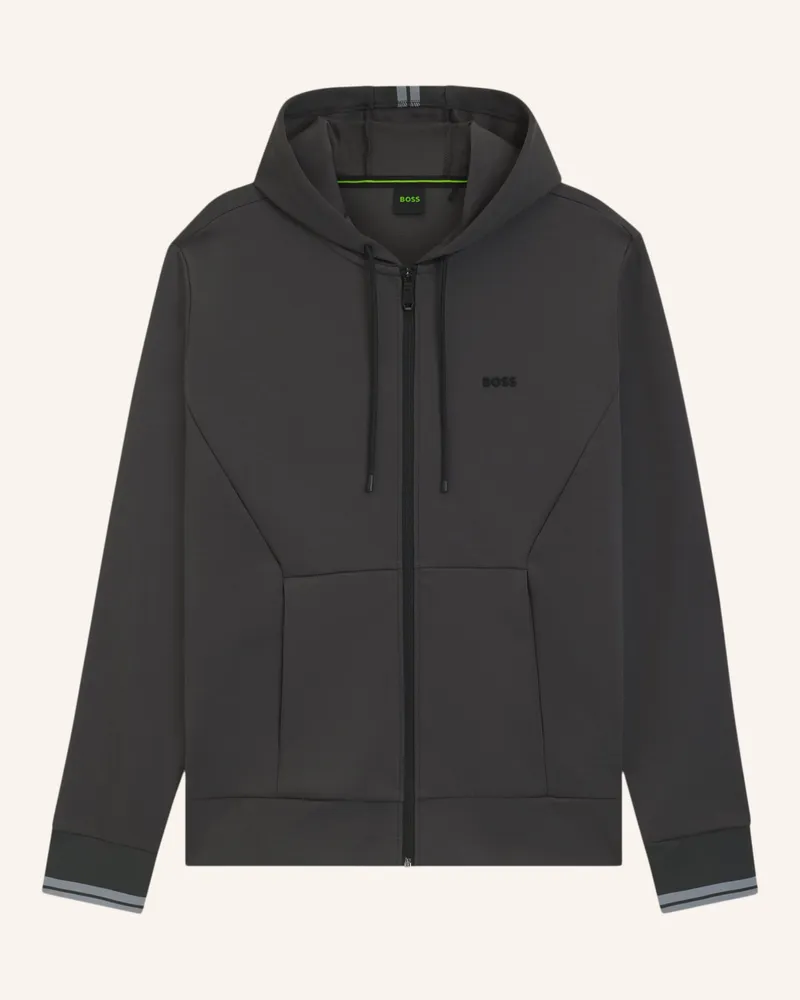 HUGO BOSS Sweatshirt FZ HOODIE ZONE Regular Fit Dunkelgrau