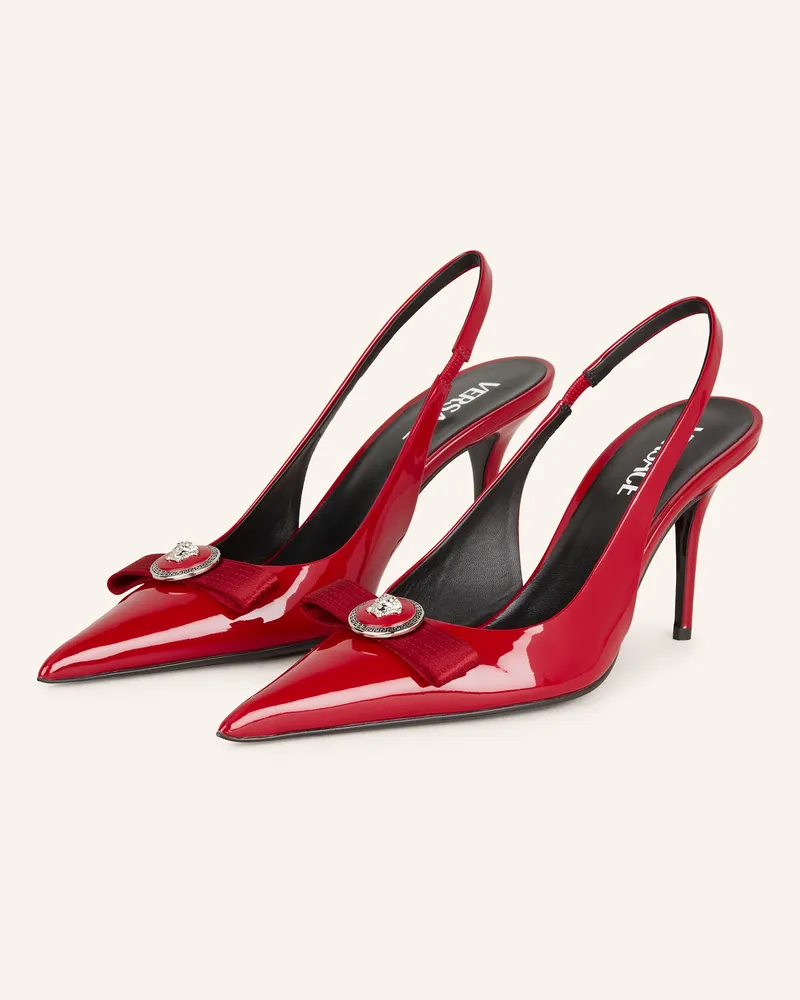 Versace Slingpumps GIANNI RIBBON Dunkelrot