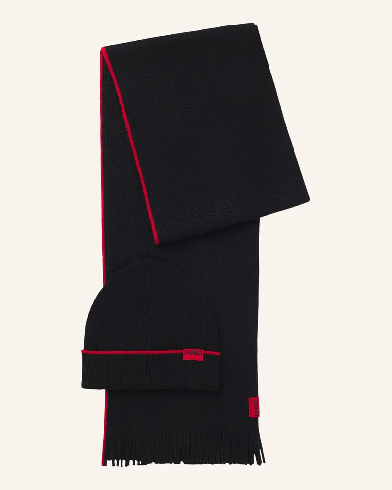 HUGO BOSS Schal Zaschel Set schwarz Schwarz