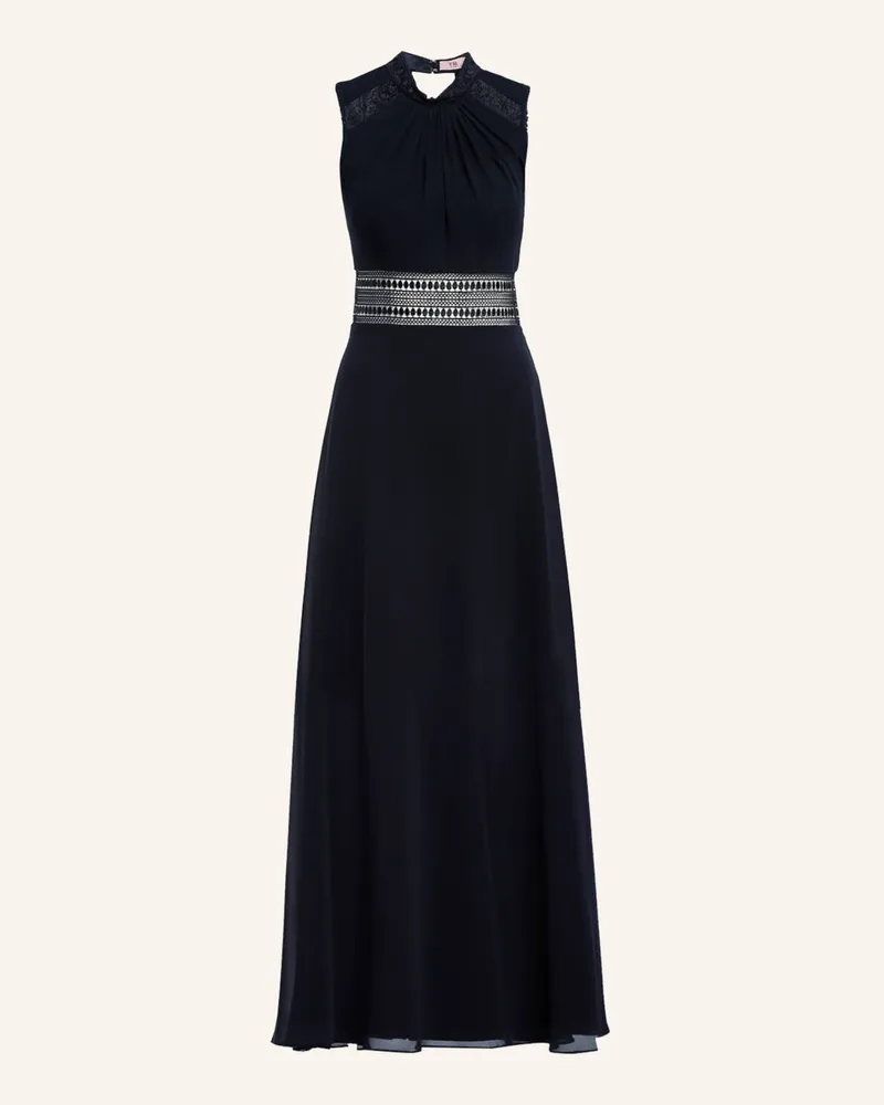 Vera Mont Abendkleid mit Häkelspitze Dunkelblau